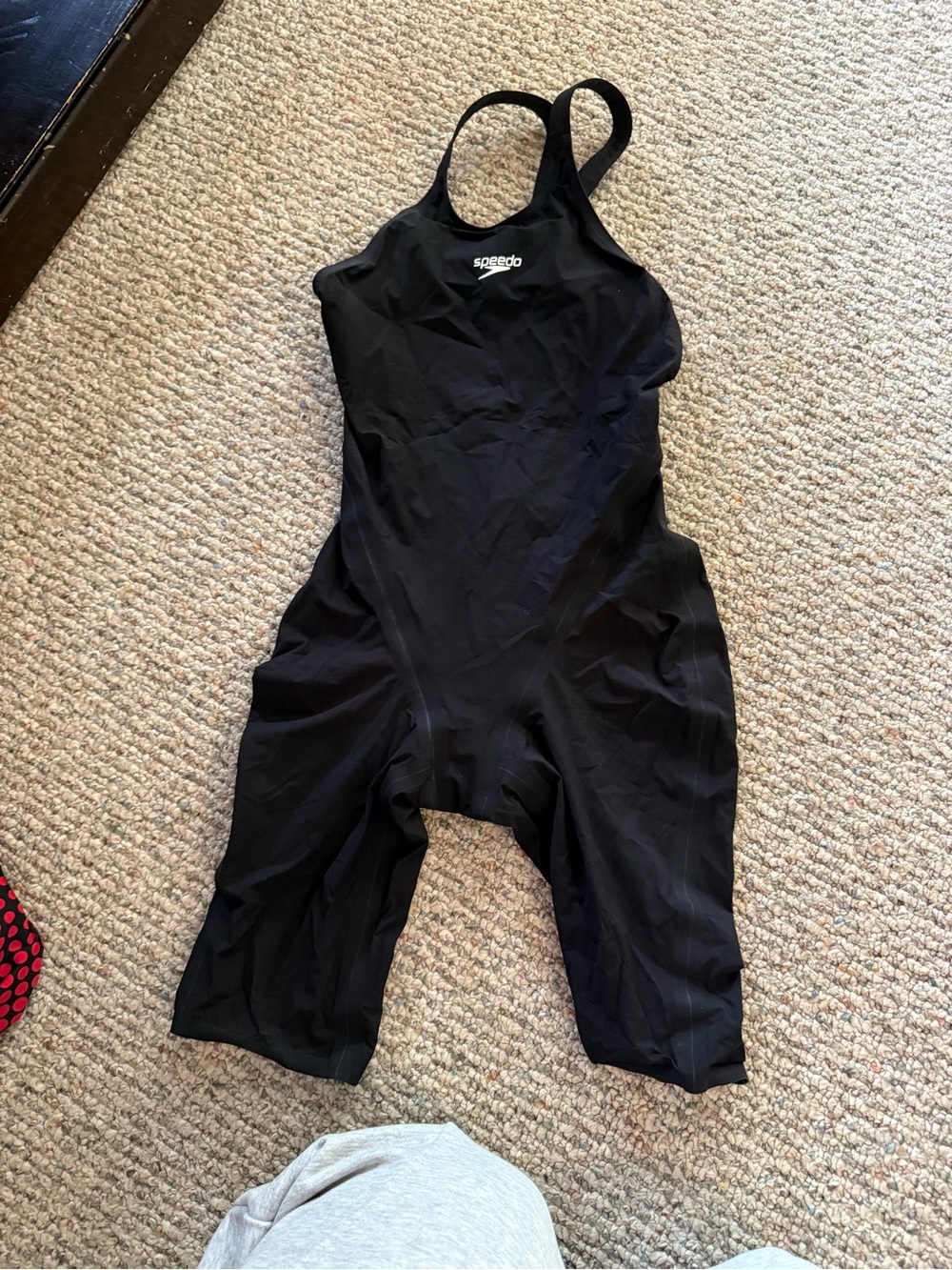 Speedo Black Girls' Competitive Knee-Length One-Piece Swimsuit